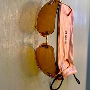 Vintage Chanel 4017-D Orange/Gold Sunglasses